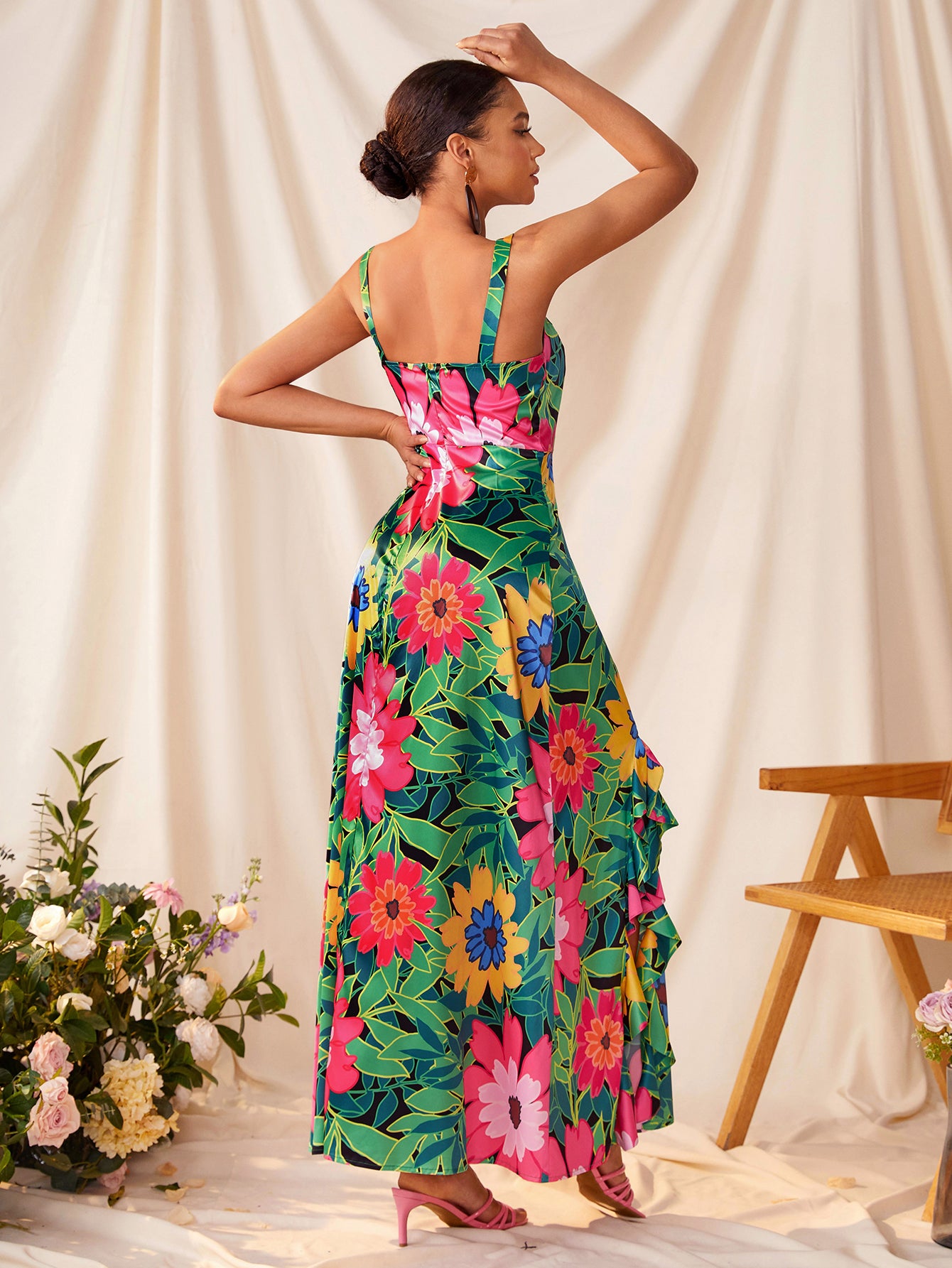 BELANGE HANDMADE x SHEIN - Double Front Split Cami Maxi Dress - Available on SHEIN.COM Only